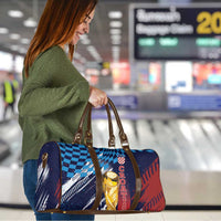 Croatia Football WC2026 Blue Travel Bag Hrvatska Grunge Checkerboard - Wonder Print Shop