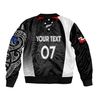 Personalised New Zealand Rugby Sleeve Zip Bomber Jacket Aotearoa World Cup 2023 Champions - Wonder Print Shop