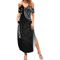 Personalised New Zealand Rugby Summer Maxi Dress Aotearoa World Cup 2023 Champions - Wonder Print Shop
