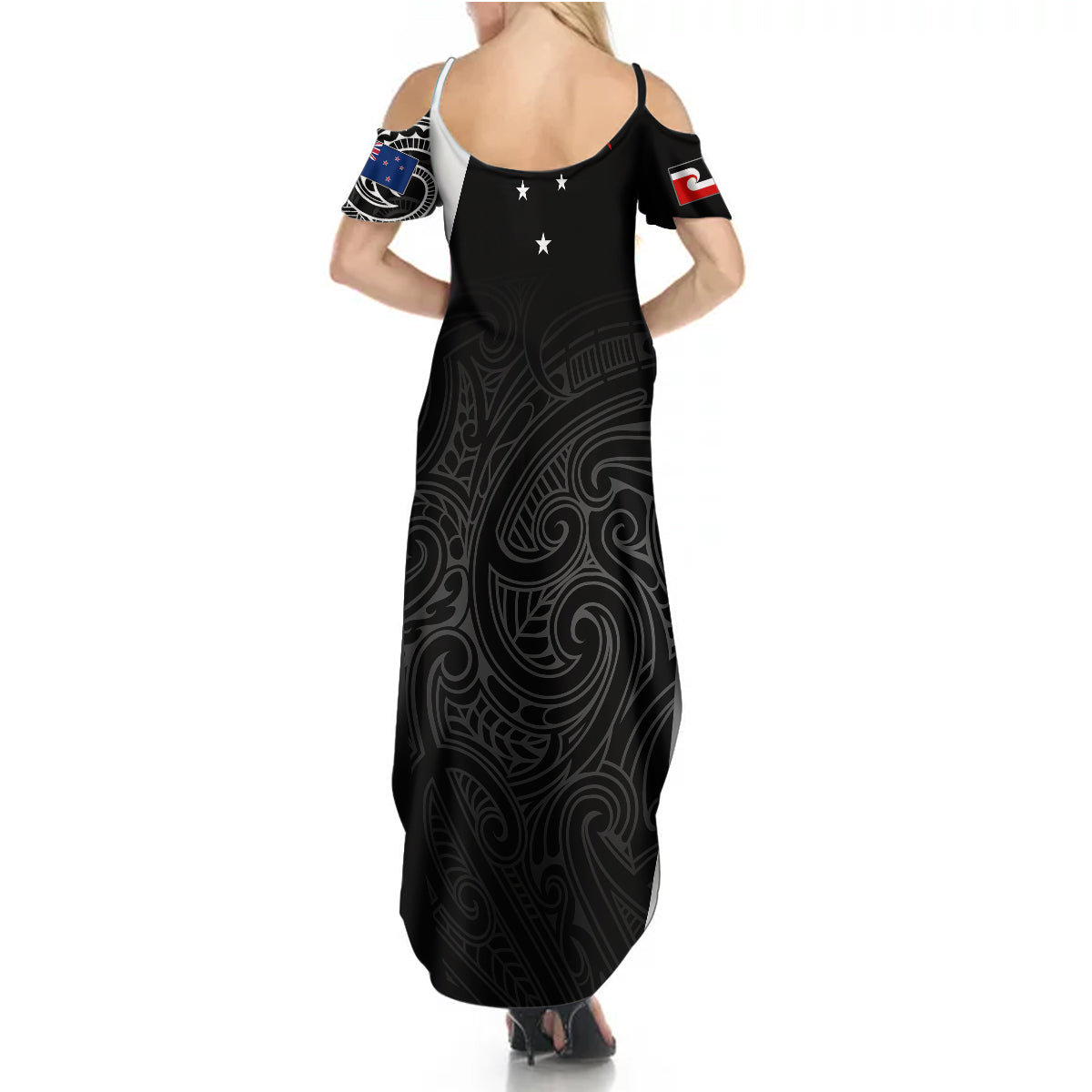 Personalised New Zealand Rugby Summer Maxi Dress Aotearoa World Cup 2023 Champions - Wonder Print Shop