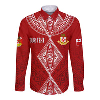Personalised Kolisi Tonga Atele Long Sleeve Button Shirt Tongan Kupesi - Special - Wonder Print Shop