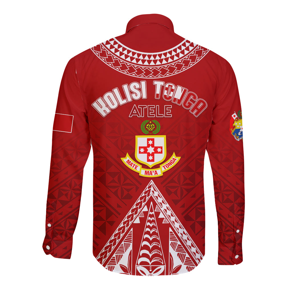 Personalised Kolisi Tonga Atele Long Sleeve Button Shirt Tongan Kupesi - Special - Wonder Print Shop