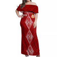 Personalised Kolisi Tonga Atele Off Shoulder Maxi Dress Tongan Kupesi - Special - Wonder Print Shop