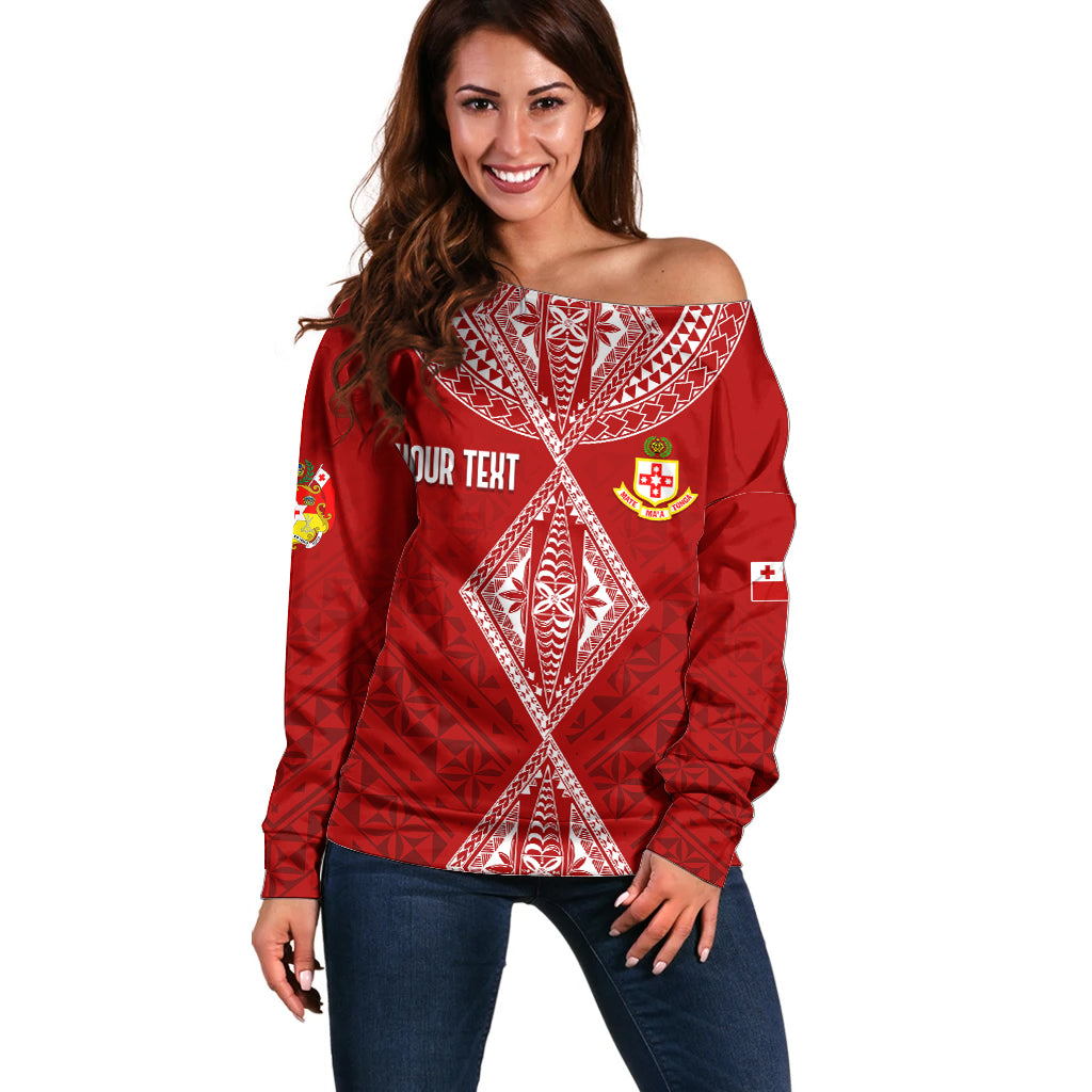 Personalised Kolisi Tonga Atele Off Shoulder Sweater Tongan Kupesi - Special - Wonder Print Shop