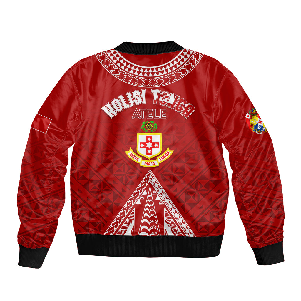 Personalised Kolisi Tonga Atele Sleeve Zip Bomber Jacket Tongan Kupesi - Special - Wonder Print Shop