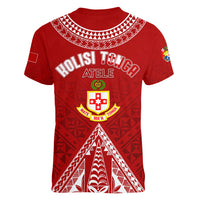 Personalised Kolisi Tonga Atele Women V Neck T Shirt Tongan Kupesi - Special - Wonder Print Shop