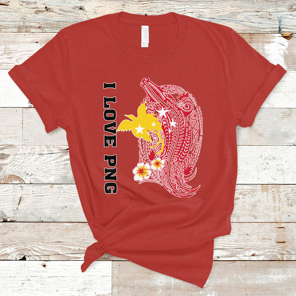 Papua New Guinea T Shirt Tribal Crocodile - I Love PNG - Wonder Print Shop