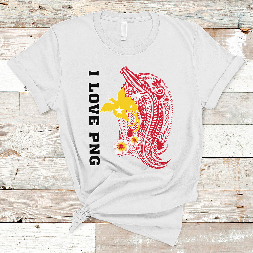 Papua New Guinea T Shirt Tribal Crocodile - I Love PNG - Wonder Print Shop
