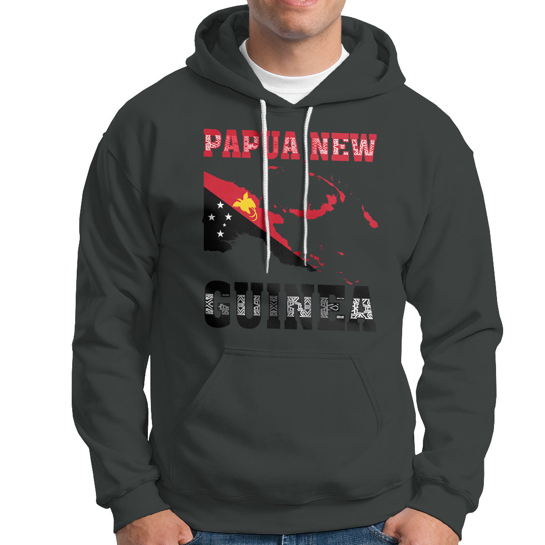 Papua New Guinea Hoodie PNG Map Mix Flag Color - Wonder Print Shop