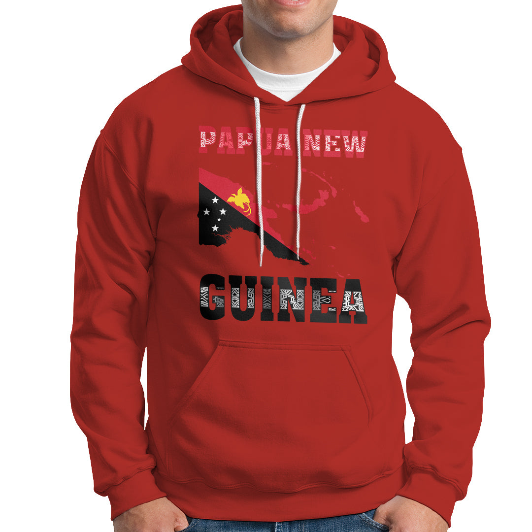 Papua New Guinea Hoodie PNG Map Mix Flag Color - Wonder Print Shop