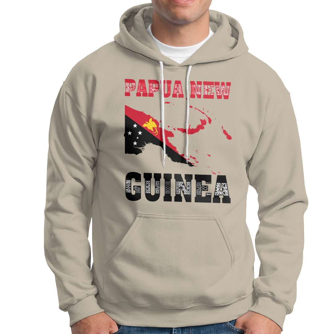 Papua New Guinea Hoodie PNG Map Mix Flag Color - Wonder Print Shop