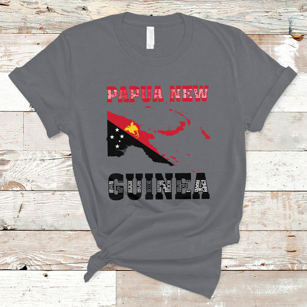 Papua New Guinea T Shirt PNG Map Mix Flag Color - Wonder Print Shop