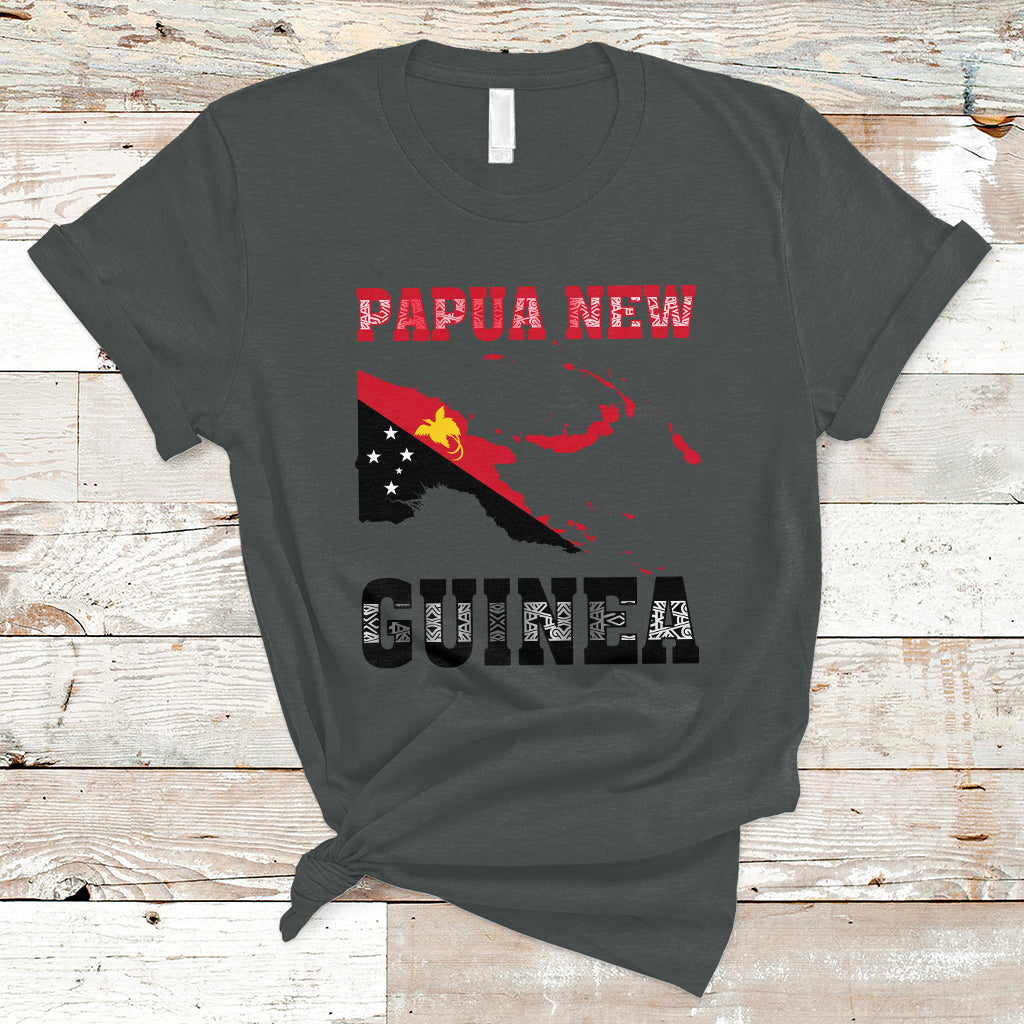 Papua New Guinea T Shirt PNG Map Mix Flag Color - Wonder Print Shop