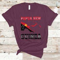 Papua New Guinea T Shirt PNG Map Mix Flag Color - Wonder Print Shop