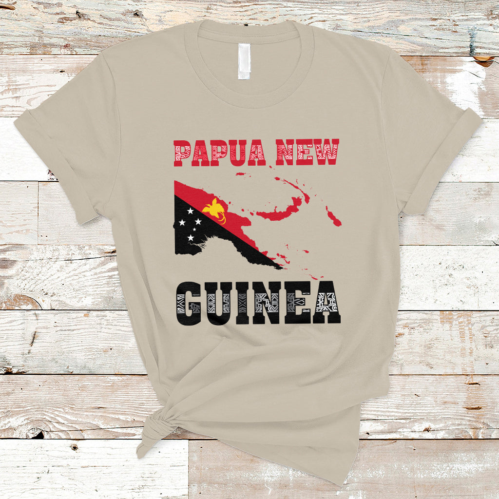 Papua New Guinea T Shirt PNG Map Mix Flag Color - Wonder Print Shop