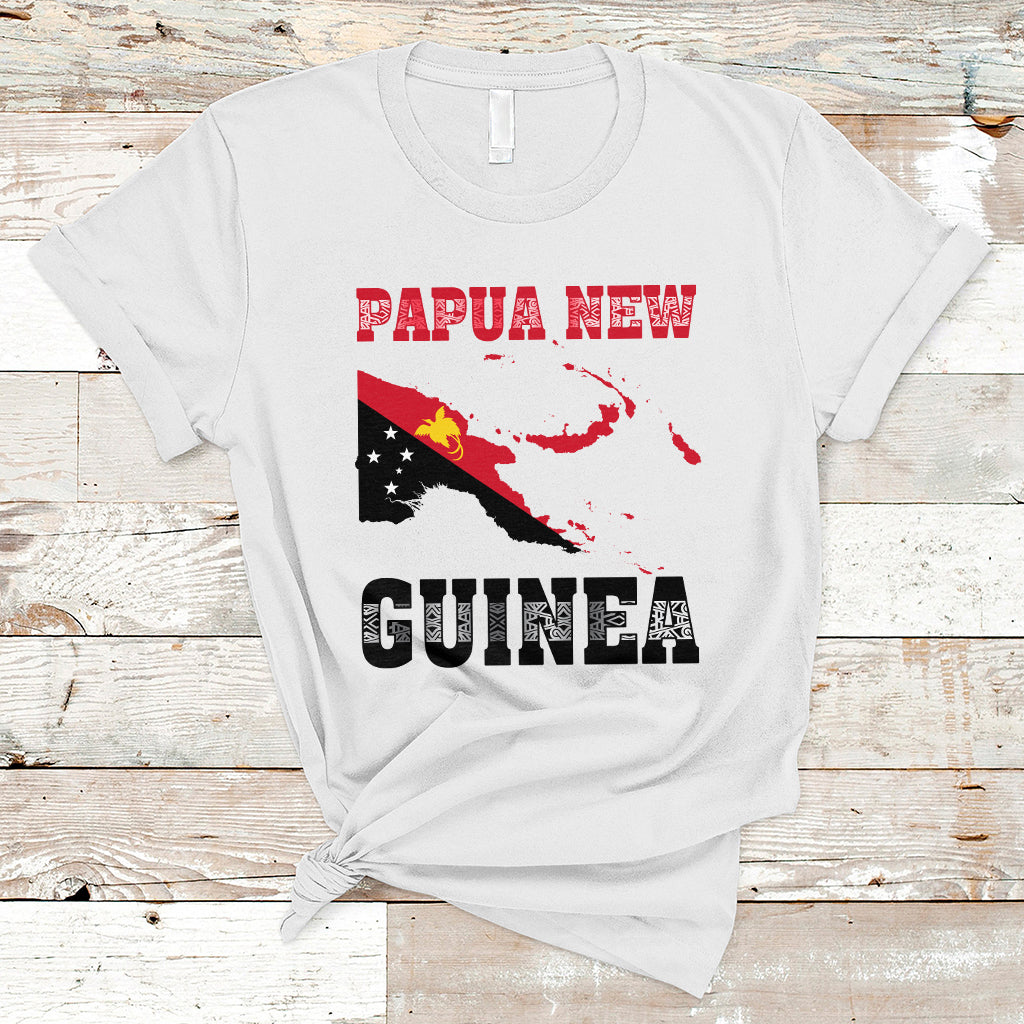 Papua New Guinea T Shirt PNG Map Mix Flag Color - Wonder Print Shop