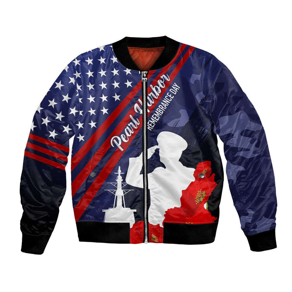 Pearl Harbor Remembrance Day Bomber Jacket Poppy Mix Style LT7 - Wonder Print Shop