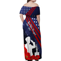 Pearl Harbor Remembrance Day Family Matching Off Shoulder Maxi Dress and Hawaiian Shirt Poppy Mix Style LT7 - Wonder Print Shop