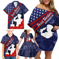 Pearl Harbor Remembrance Day Family Matching Off Shoulder Short Dress and Hawaiian Shirt Poppy Mix Style LT7 - Wonder Print Shop