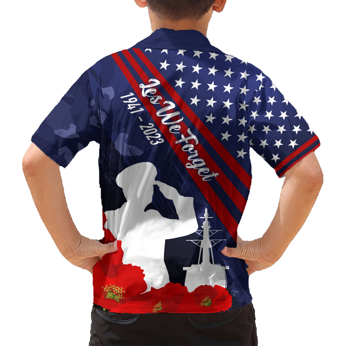 Pearl Harbor Remembrance Day Kid Hawaiian Shirt Poppy Mix Style - Wonder Print Shop