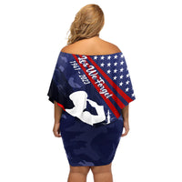 Pearl Harbor Remembrance Day Off Shoulder Short Dress Poppy Mix Style - Wonder Print Shop