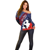 Pearl Harbor Remembrance Day Off Shoulder Sweater Poppy Mix Style - Wonder Print Shop