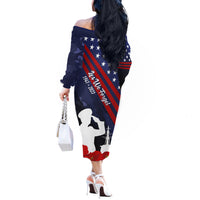 Pearl Harbor Remembrance Day Off The Shoulder Long Sleeve Dress Poppy Mix Style - Wonder Print Shop