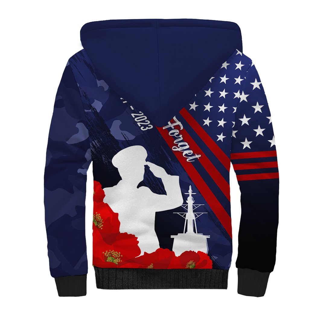 Pearl Harbor Remembrance Day Sherpa Hoodie Poppy Mix Style - Wonder Print Shop
