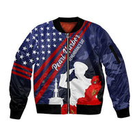Pearl Harbor Remembrance Day Sleeve Zip Bomber Jacket Poppy Mix Style - Wonder Print Shop