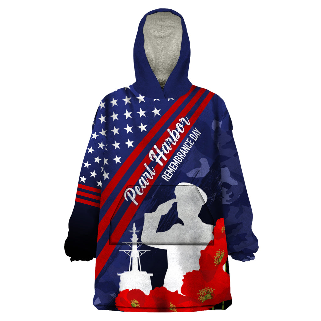 Pearl Harbor Remembrance Day Wearable Blanket Hoodie Poppy Mix Style - Wonder Print Shop