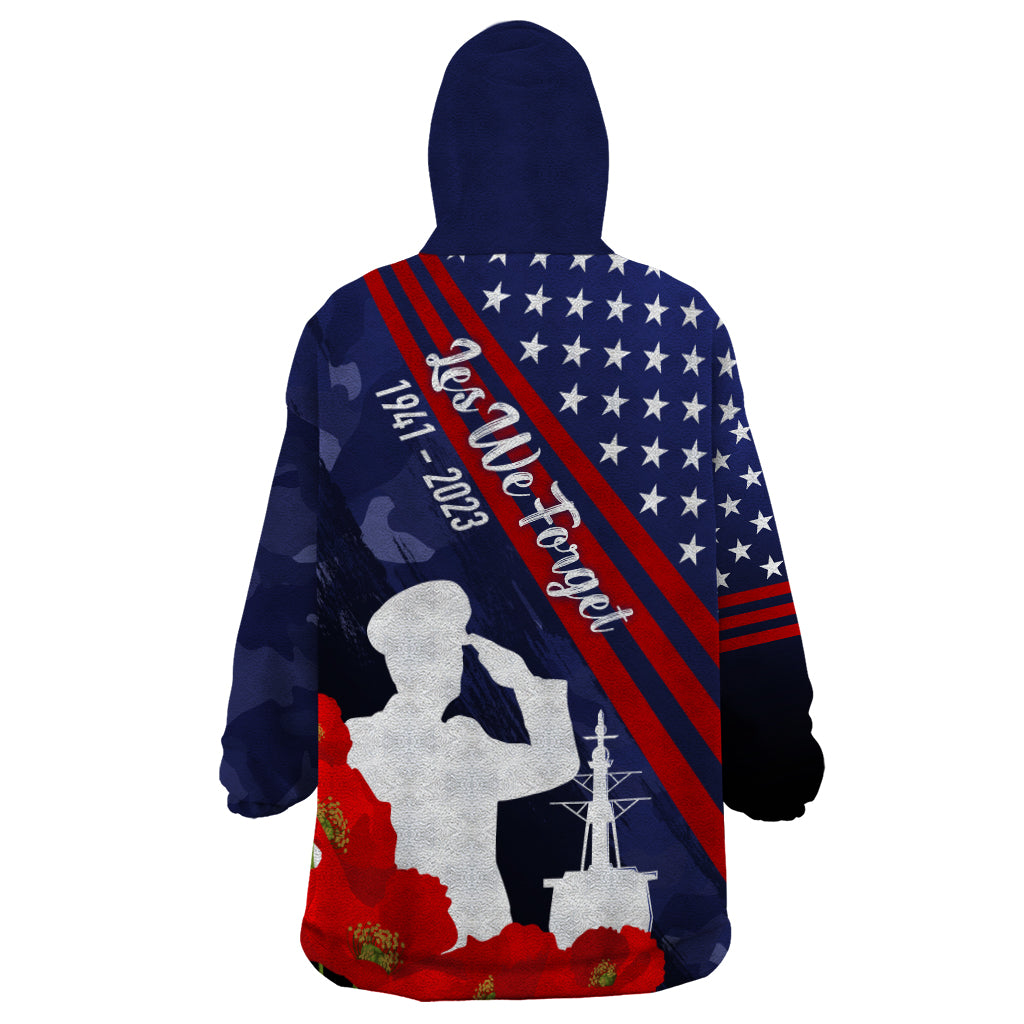 Pearl Harbor Remembrance Day Wearable Blanket Hoodie Poppy Mix Style - Wonder Print Shop
