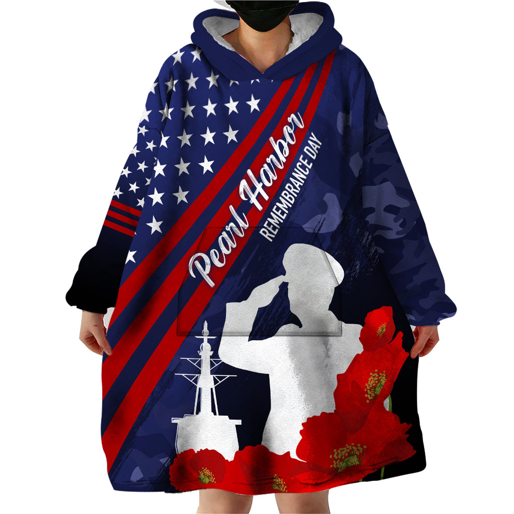 Pearl Harbor Remembrance Day Wearable Blanket Hoodie Poppy Mix Style - Wonder Print Shop