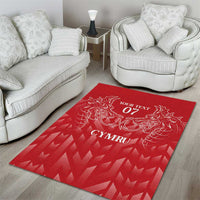 Wales Rugby Personalised Area Rug Heraldic Dragon Basic Red