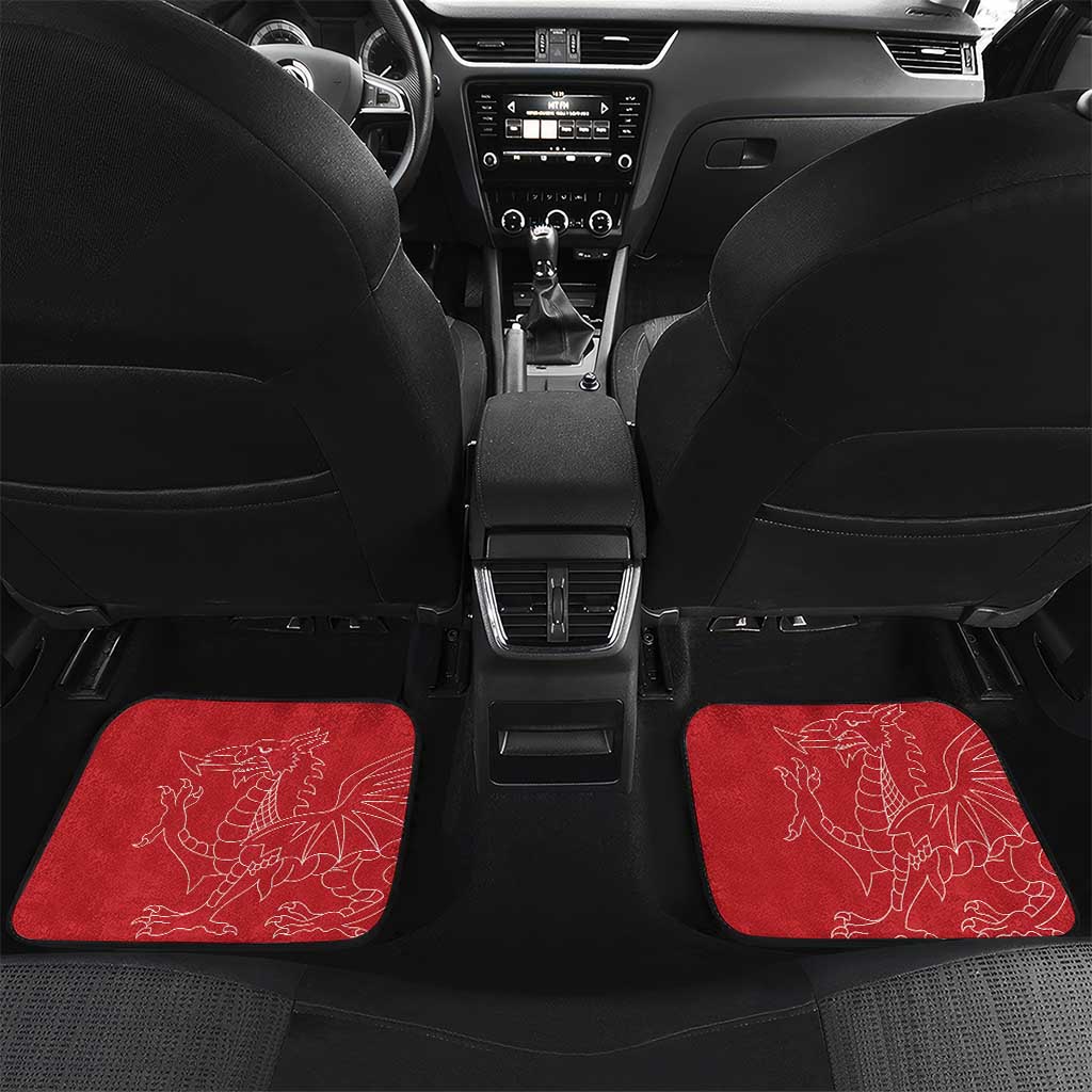 Wales Rugby Personalised Car Mats Heraldic Dragon Basic Red