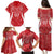 Wales Rugby Personalised Family Matching Puletasi and Hawaiian Shirt Heraldic Dragon Basic Red