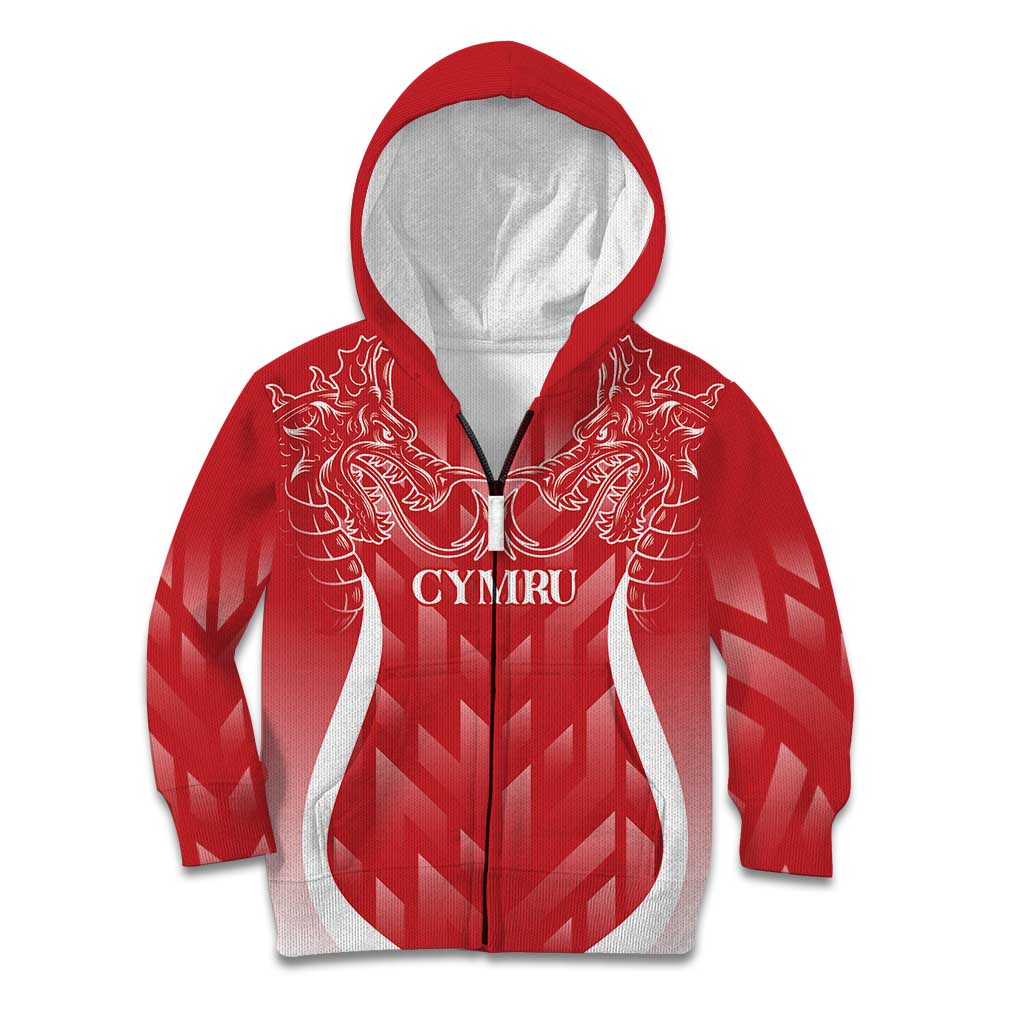 Wales Rugby Personalised Kid Hoodie Heraldic Dragon Basic Red - Wonder Print Shop