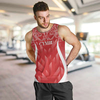 Wales Rugby Personalised Men Tank Top Heraldic Dragon Basic Red - Wonder Print Shop