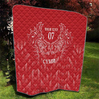 Wales Rugby Personalised Quilt Heraldic Dragon Basic Red - Wonder Print Shop