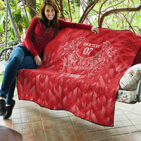 Wales Rugby Personalised Quilt Heraldic Dragon Basic Red - Wonder Print Shop