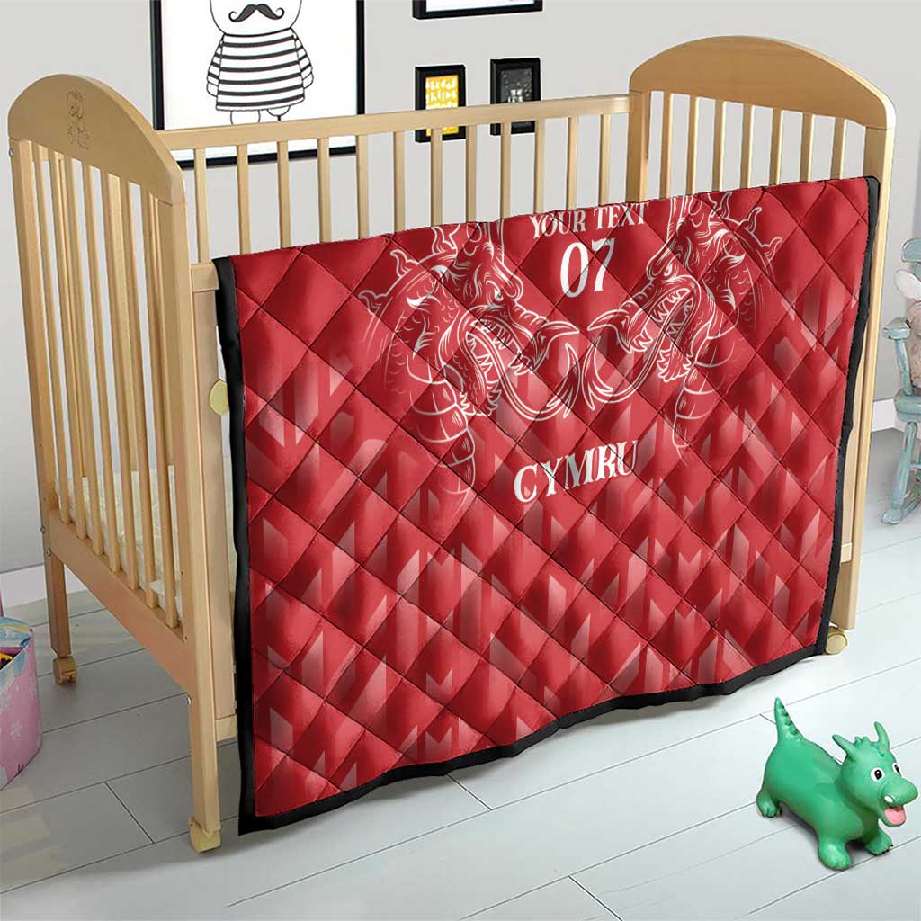 Wales Rugby Personalised Quilt Heraldic Dragon Basic Red - Wonder Print Shop