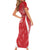 Wales Rugby Personalised Short Sleeve Bodycon Dress Heraldic Dragon Basic Red - Wonder Print Shop