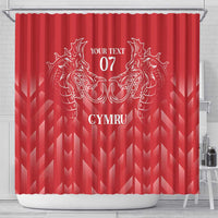 Wales Rugby Personalised Shower Curtain Heraldic Dragon Basic Red - Wonder Print Shop