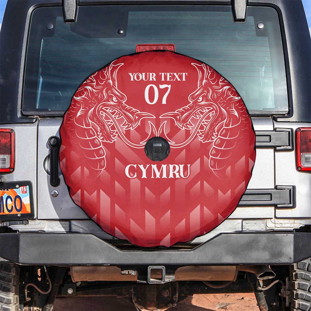 Wales Rugby Personalised Spare Tire Cover Heraldic Dragon Basic Red - Wonder Print Shop