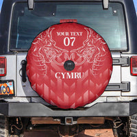 Wales Rugby Personalised Spare Tire Cover Heraldic Dragon Basic Red - Wonder Print Shop