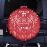 Wales Rugby Personalised Spare Tire Cover Heraldic Dragon Basic Red - Wonder Print Shop