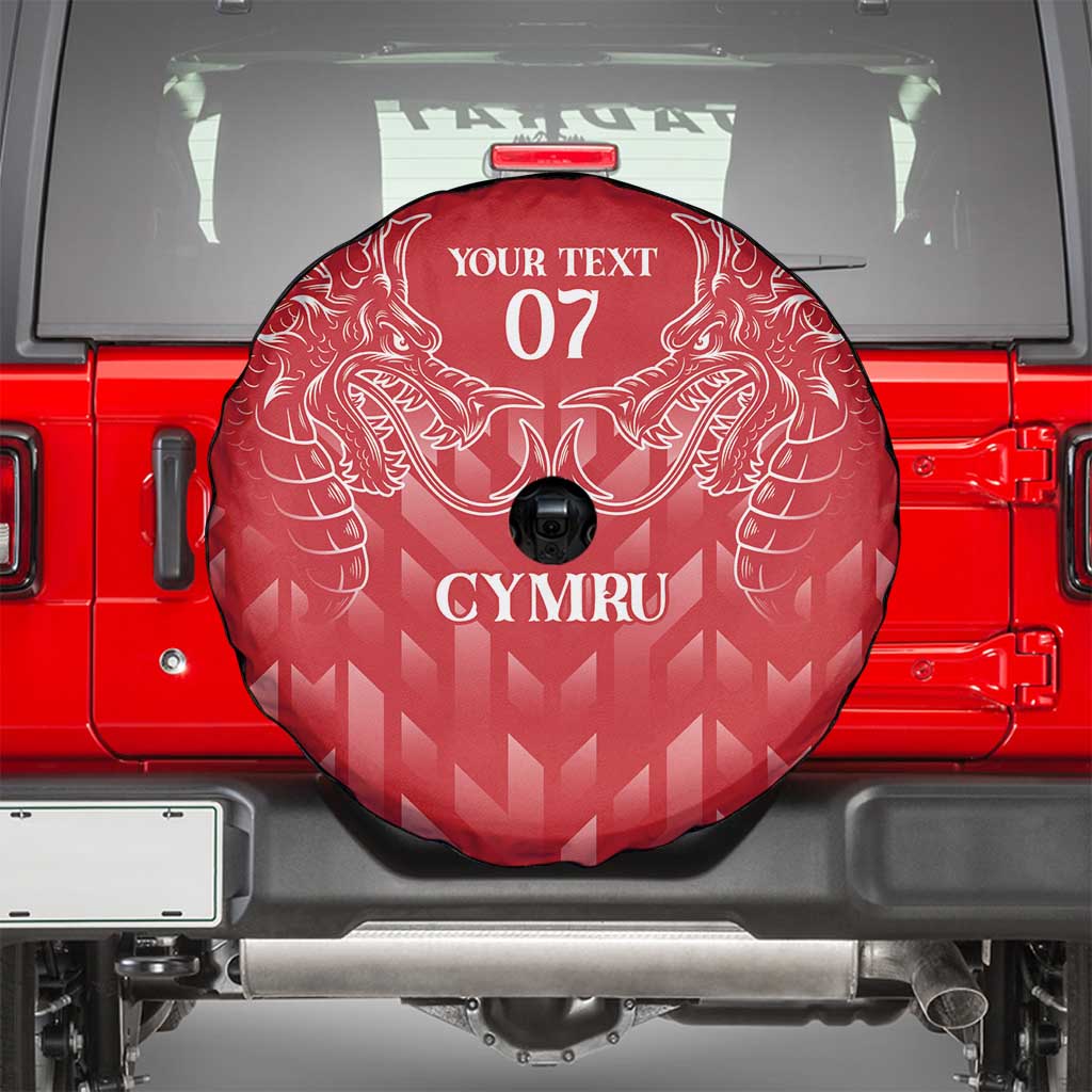 Wales Rugby Personalised Spare Tire Cover Heraldic Dragon Basic Red - Wonder Print Shop