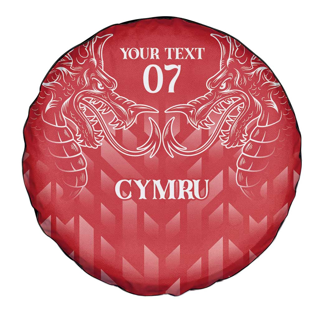 Wales Rugby Personalised Spare Tire Cover Heraldic Dragon Basic Red - Wonder Print Shop