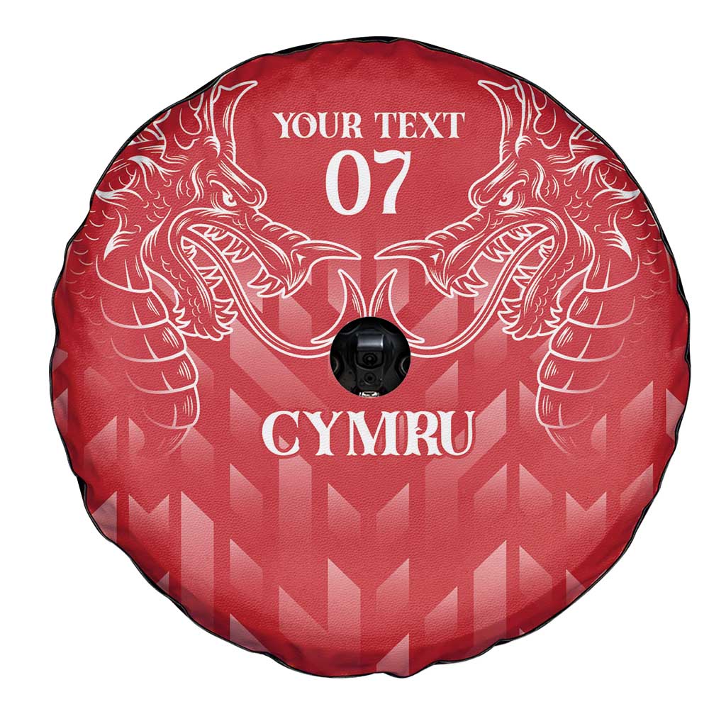 Wales Rugby Personalised Spare Tire Cover Heraldic Dragon Basic Red - Wonder Print Shop