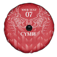 Wales Rugby Personalised Spare Tire Cover Heraldic Dragon Basic Red - Wonder Print Shop