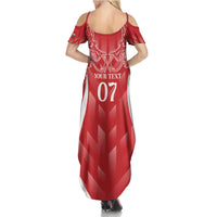 Wales Rugby Personalised Summer Maxi Dress Heraldic Dragon Basic Red - Wonder Print Shop
